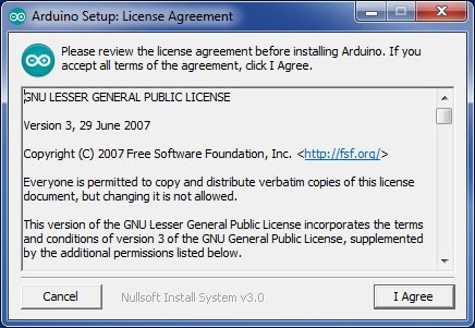 Arduino IDE - Setup License Agreement