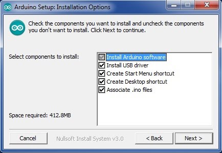 Arduino IDE - Setup Installation Options