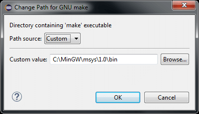 Eclipse Change Path for GNU make